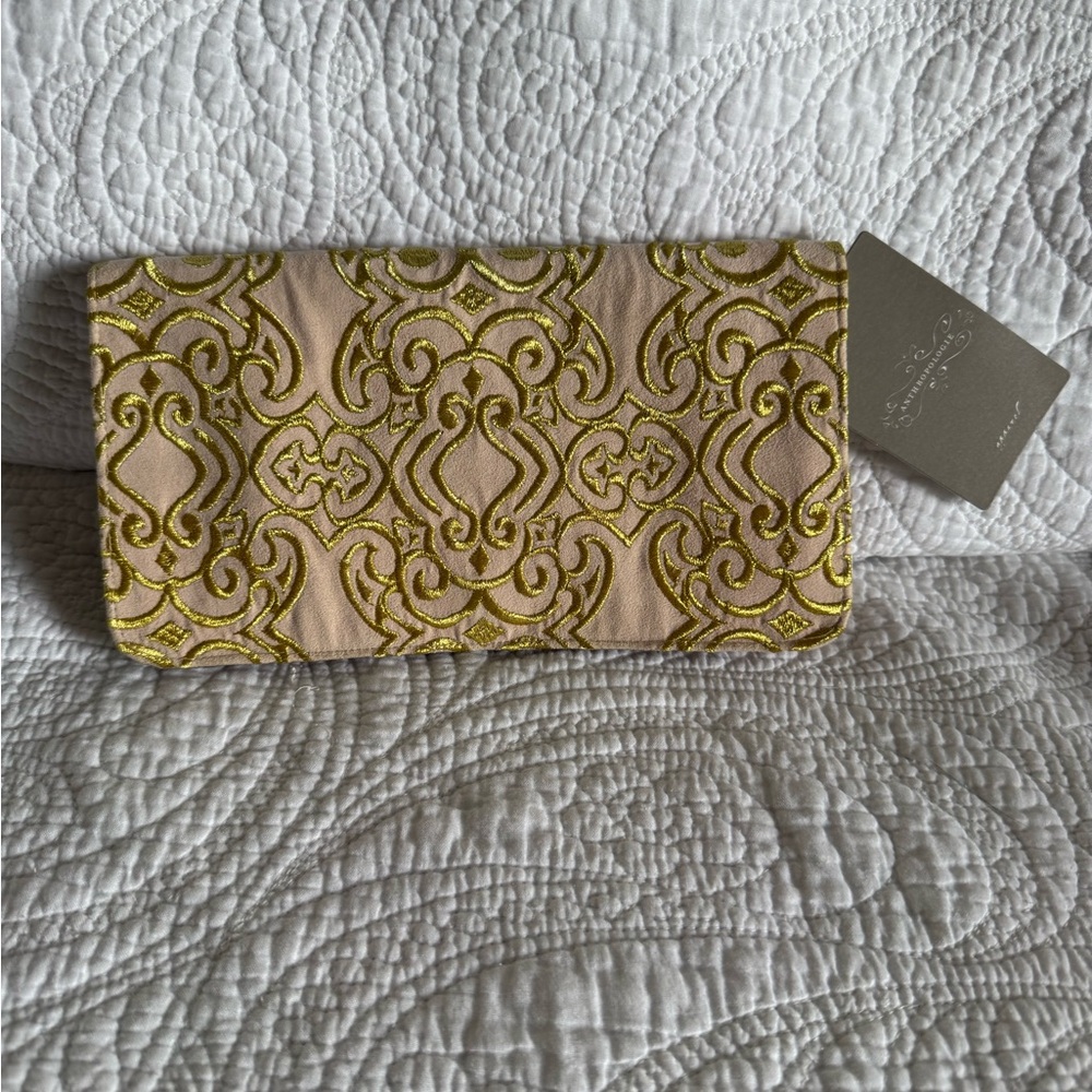 Elegant Gold and Cream Clutch